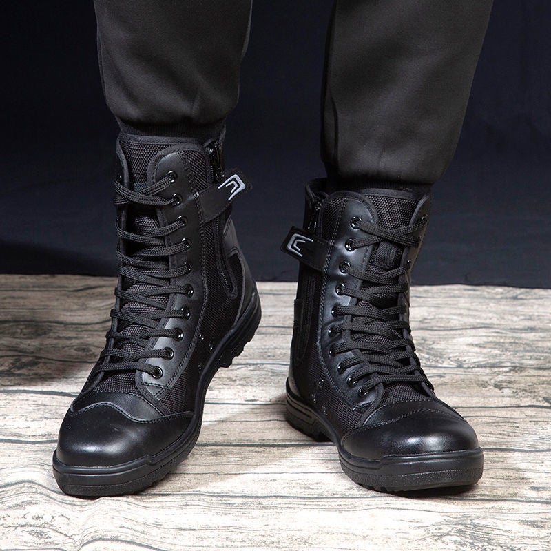 Security Shoes Zipper Martin Boots Mountaineering Shoes Security Boots Workwear Boots Mesh Labor Protection Women'S Fire Fighting Summer Boots Men - Image 3